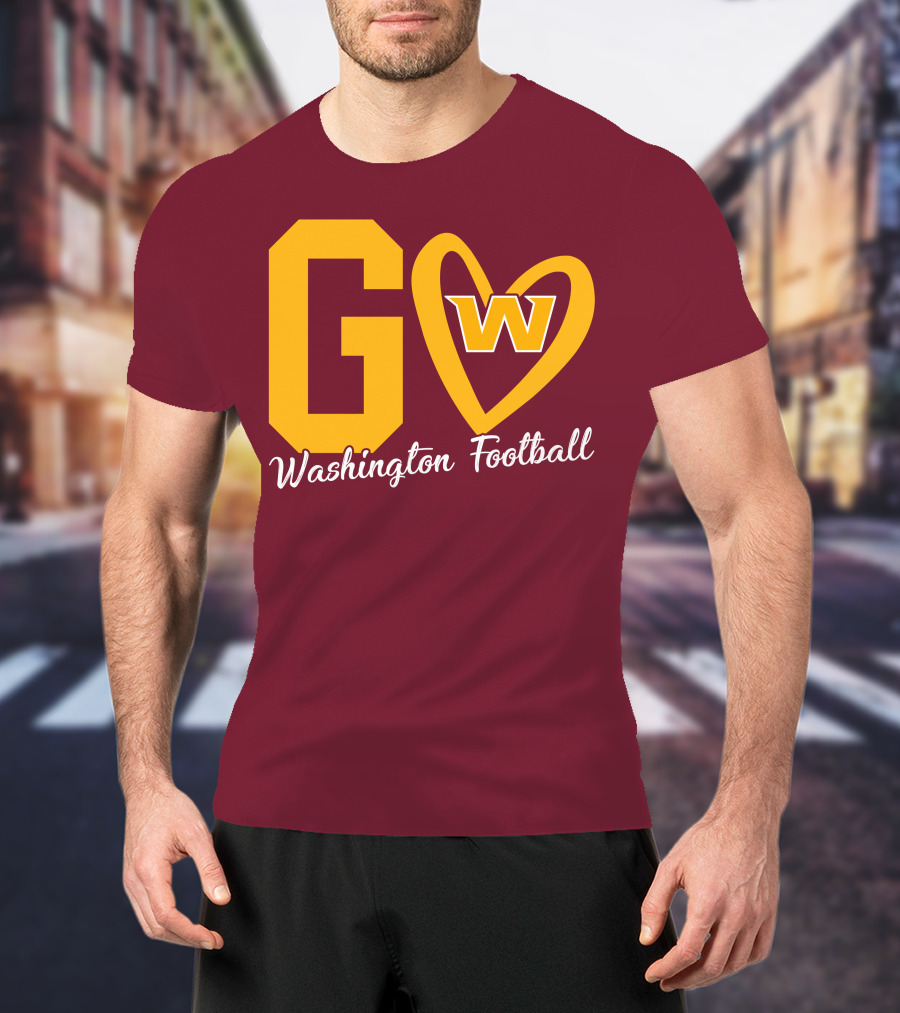 Go W Washington Football Team Heart T-Shirt