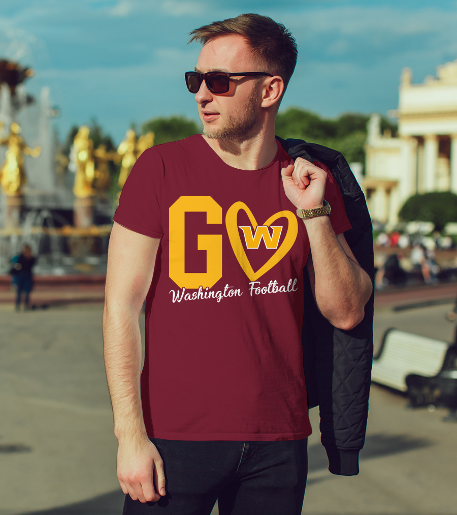 Go W Washington Football Team Heart T-Shirt