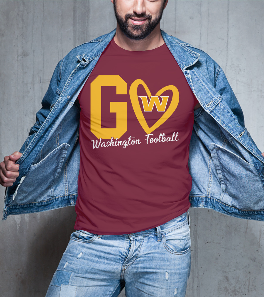 Go W Washington Football Team Heart T-Shirt