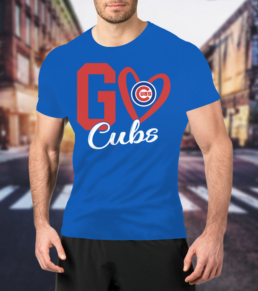 Go Cubs Love Heart With Chicago Cubs T-Shirt