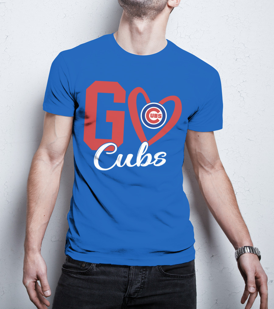 Go Cubs Love Heart With Chicago Cubs T-Shirt