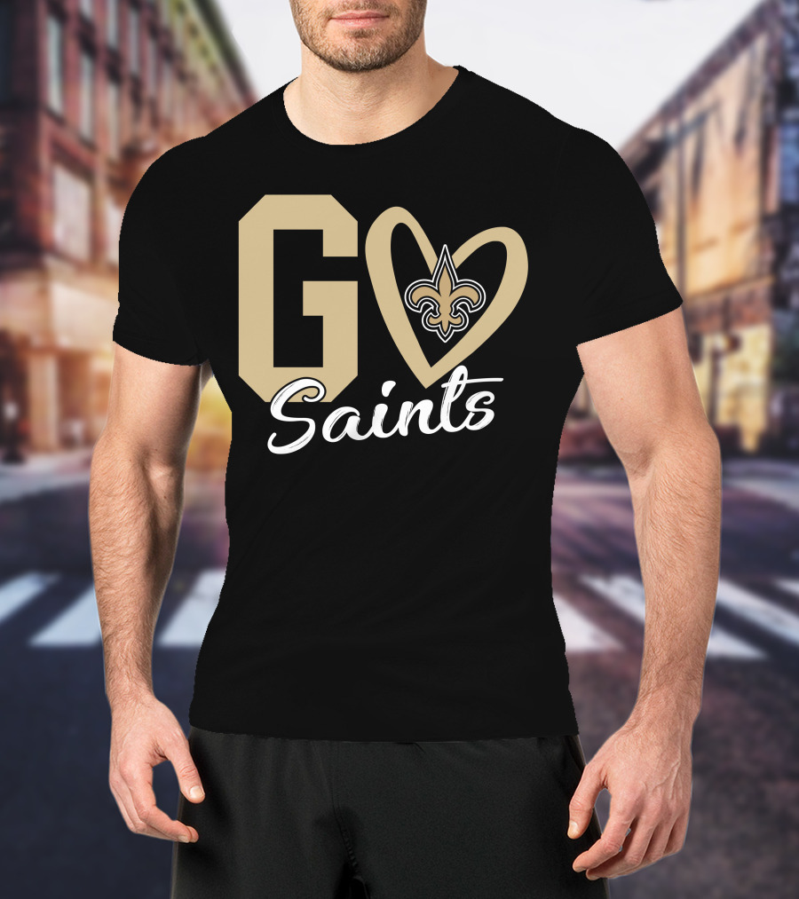 Go Saints Fleur-de-Lis Heart T-Shirt