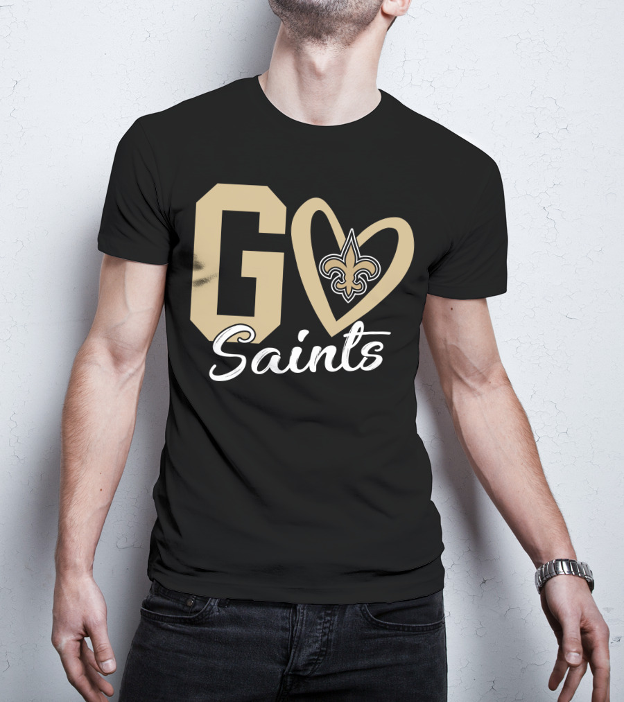 Go Saints Fleur-de-Lis Heart T-Shirt