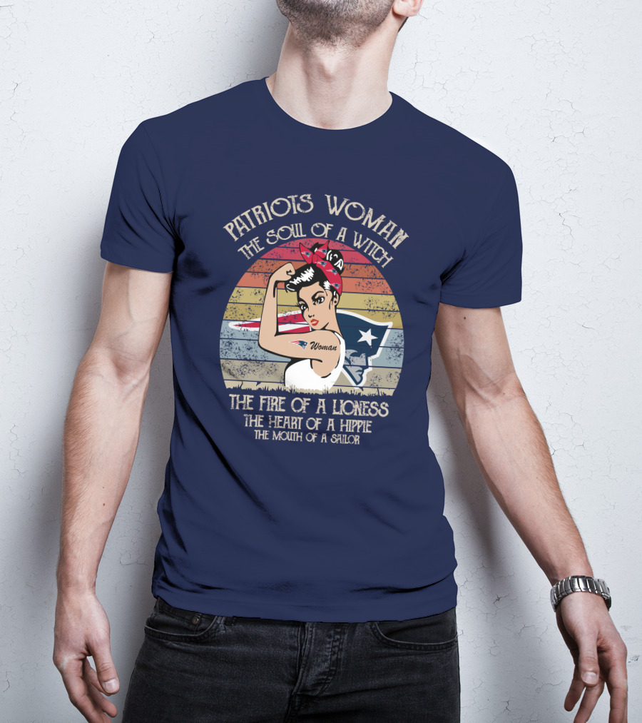 Patriots Woman The Soul Of A Witch The Fire Of A Lioness The Heart Of A Hippie The Mouth Of A Sailor T-Shirt
