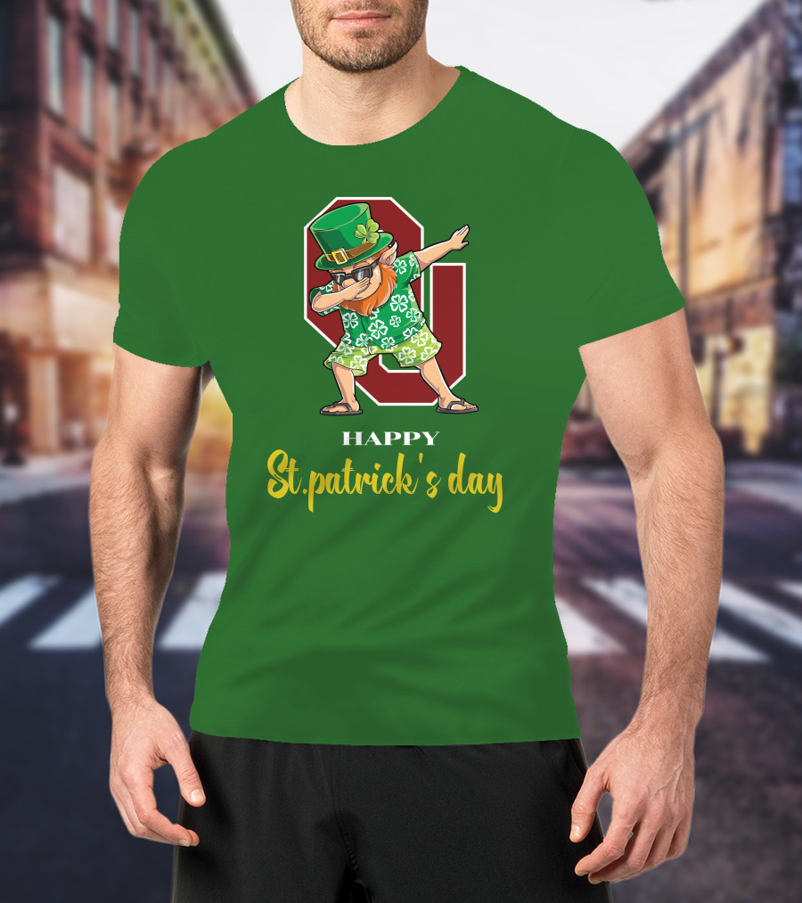 Happy St. Patrick's Day Oklahoma Sooners Dabbing Leprechaun T-Shirt