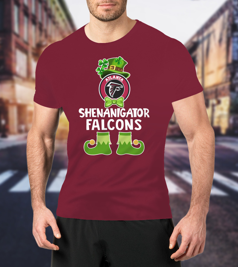 Shenanigator Leprechaun Atlanta Falcons St. Patrick's Day Fun T-Shirt