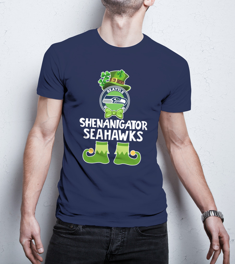 Shenanigator Leprechaun St. Patrick's Day Seattle Seahawks T-Shirt