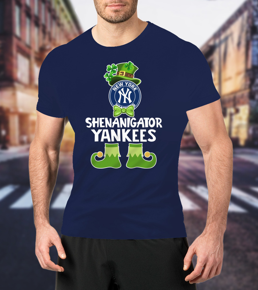 Shenanigator St. Patrick's Day New York Yankees Funny Leprechaun T-Shirt
