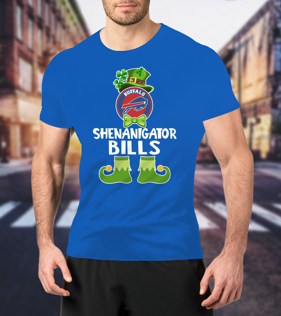 Shenanigator Buffalo Bills Funny Leprechaun St. Patrick's Day T-Shirt