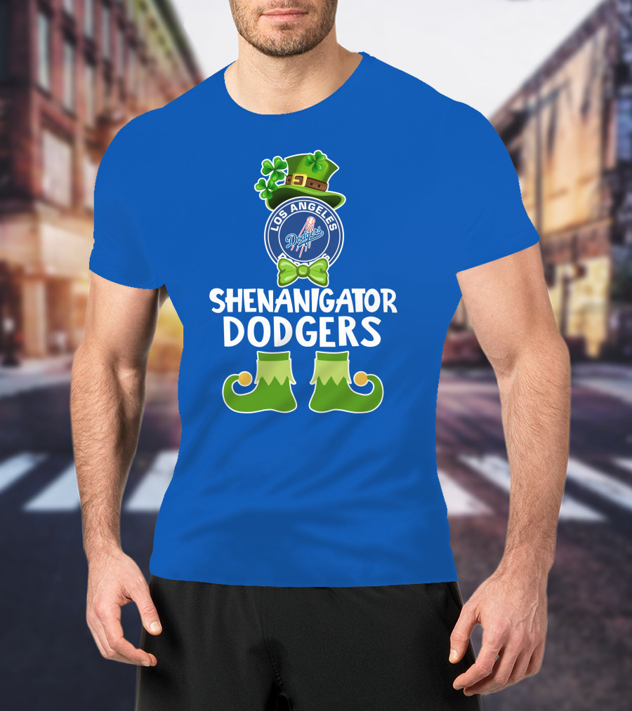 Los Angeles Dodgers Funny Leprechaun Shenanigator St. Patrick's Day T-Shirt