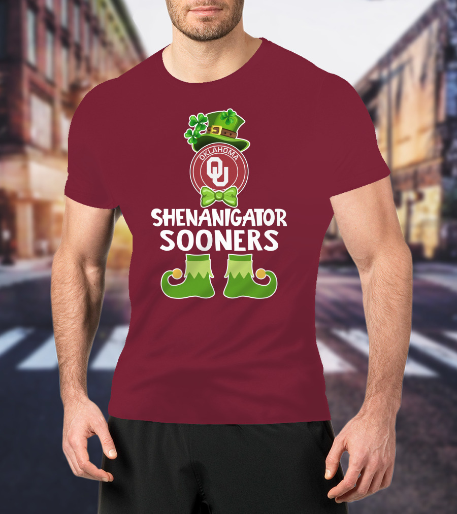 Shenanigator Oklahoma Sooners Funny Leprechaun St. Patrick's Day T-Shirt