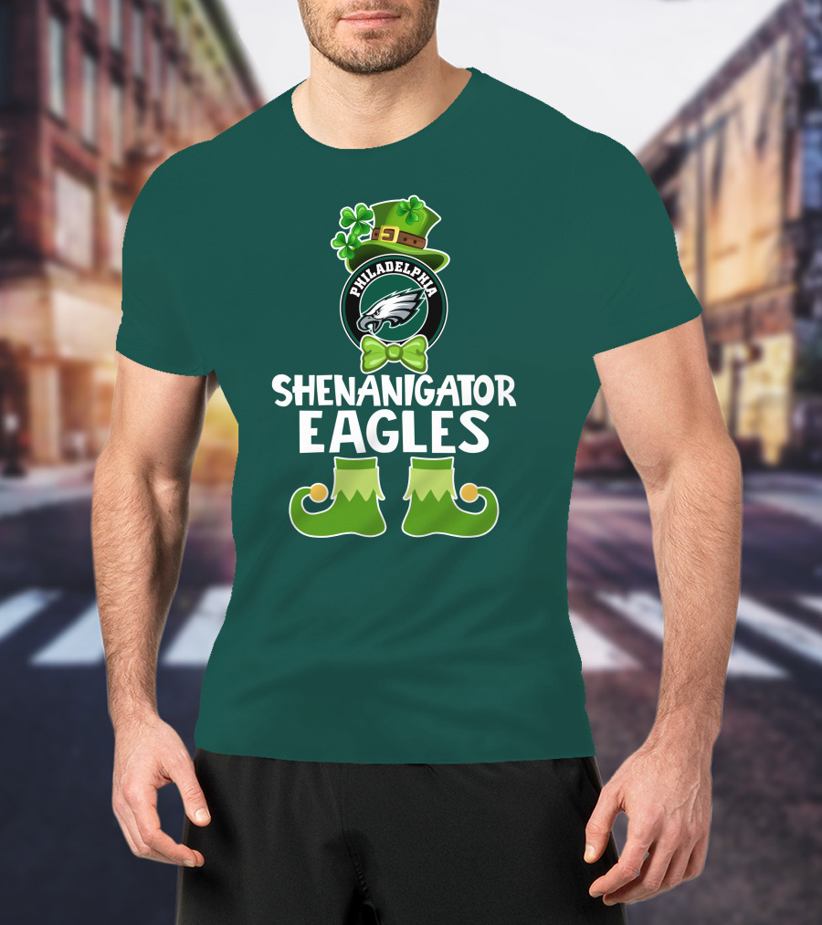 Philadelphia Eagles Shenanigator St. Patrick's Day Funny Leprechaun T-Shirt
