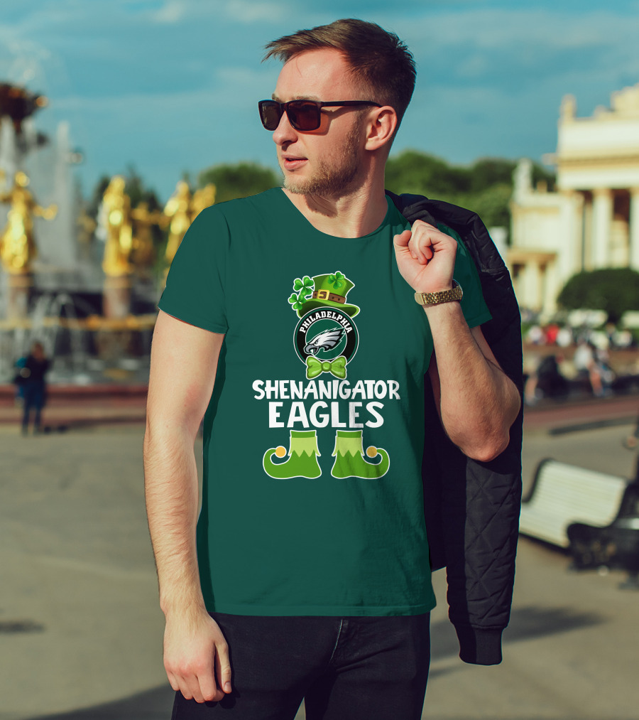 Philadelphia Eagles Shenanigator St. Patrick's Day Funny Leprechaun T-Shirt