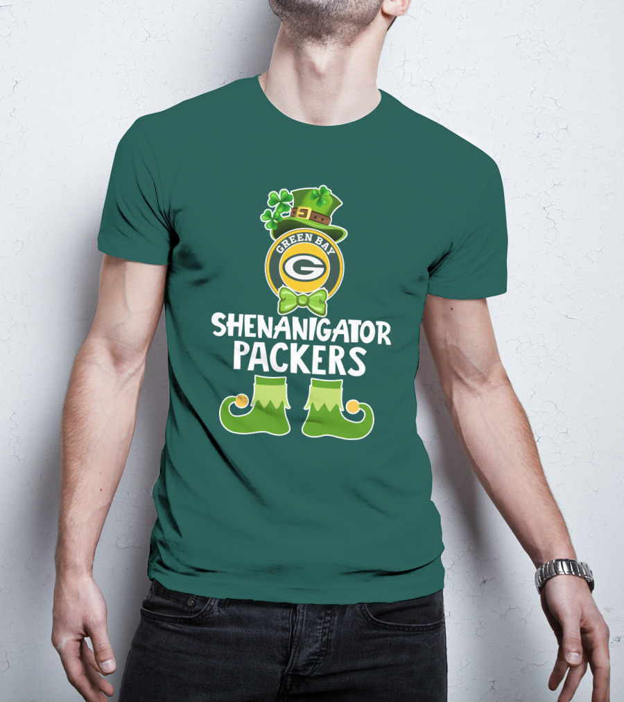 Green Bay Packers Shenanigator Funny Leprechaun St. Patrick's Day T-Shirt