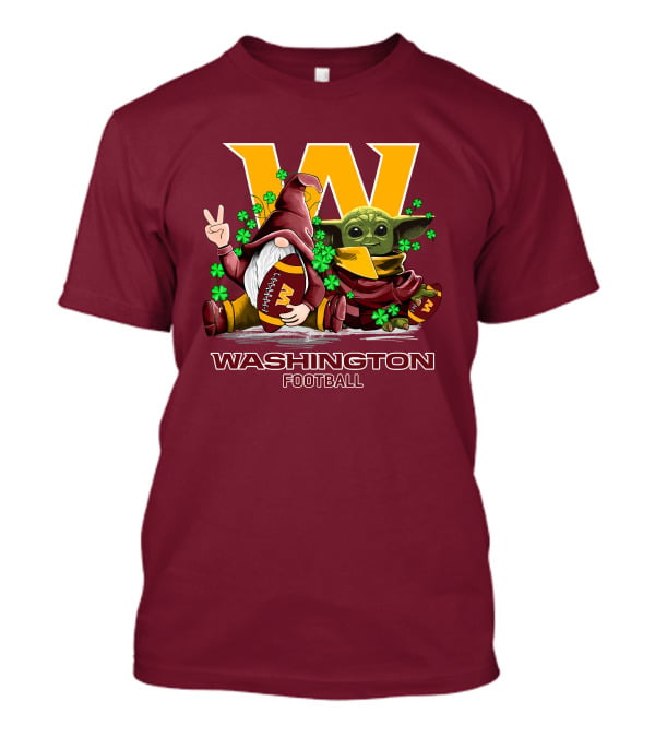 Leprechauns Gnomes Baby Yoda Hug Washington Football Team W Football T-Shirt