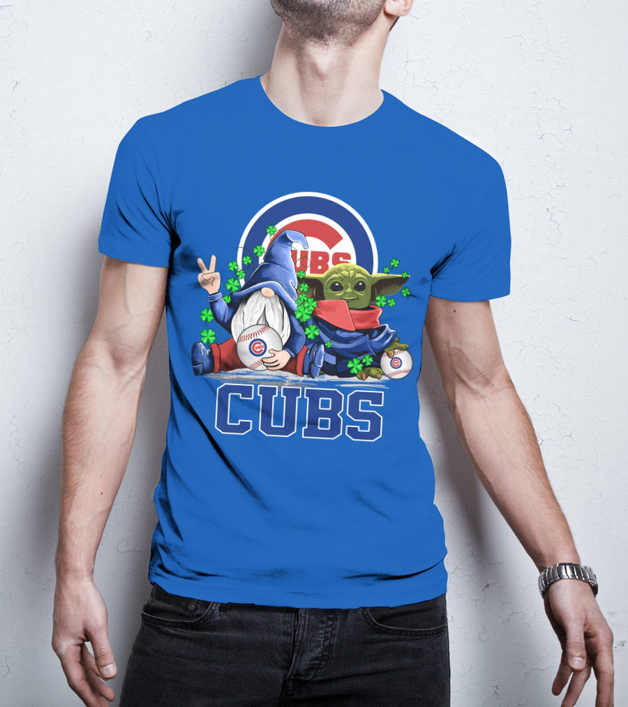 Chicago Cubs Leprechaun Gnome Baby Yoda Baseball Clover T-Shirt