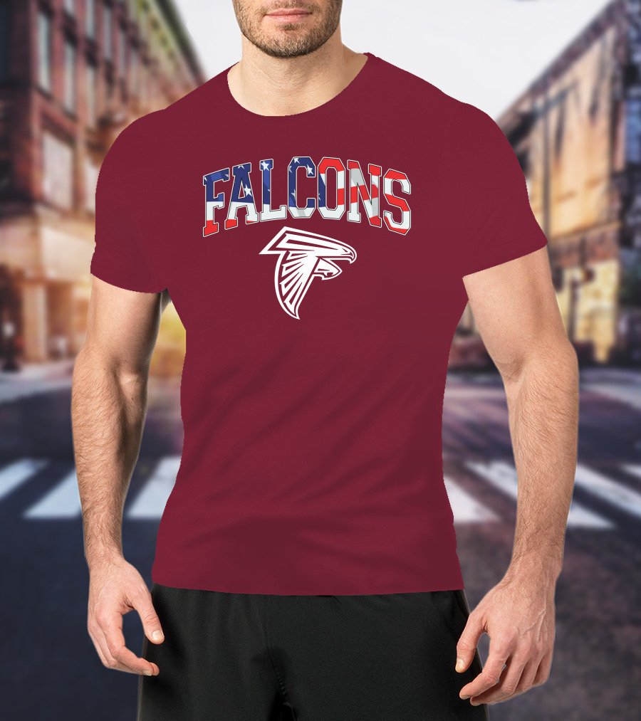 Falcons American Flag Patriots Football T-Shirt