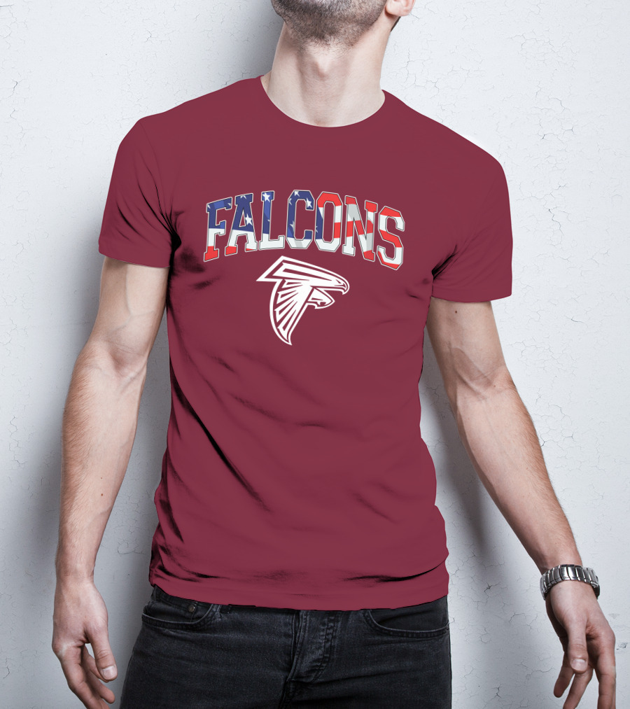 Falcons American Flag Patriots Football T-Shirt