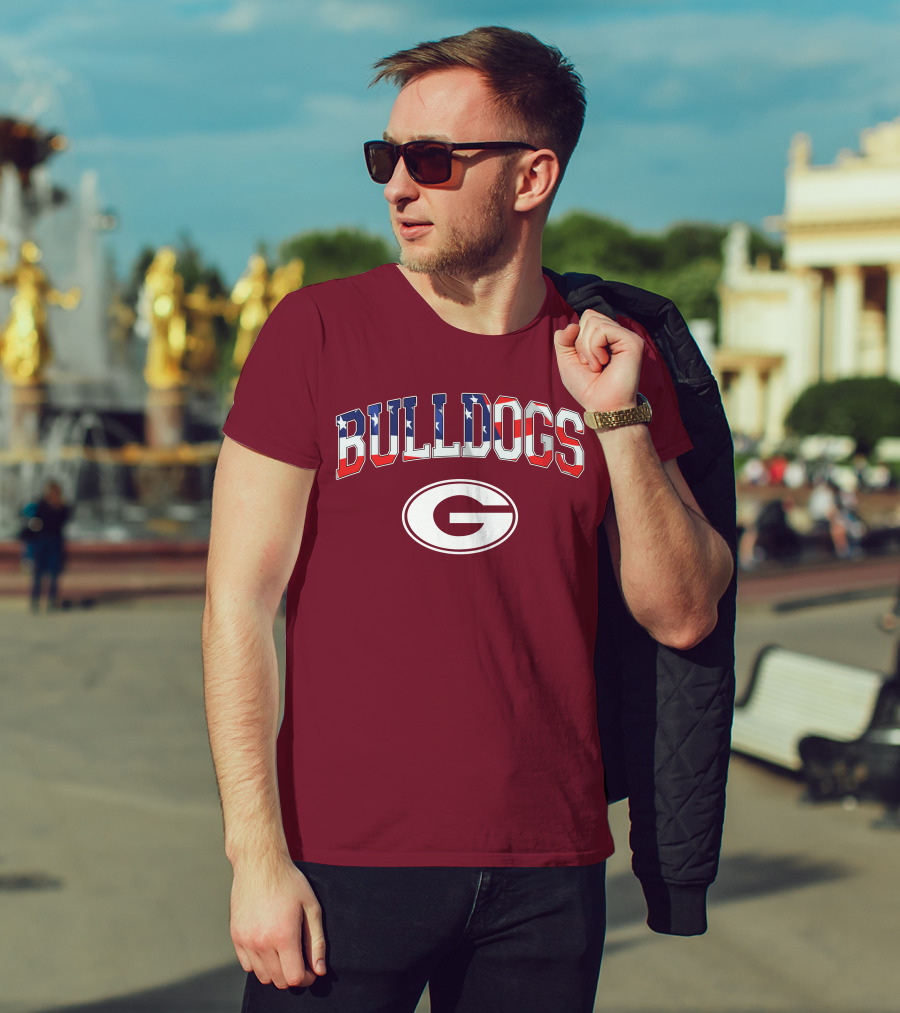 Georgia Bulldogs G Logo American Flag Bulldogs T-Shirt