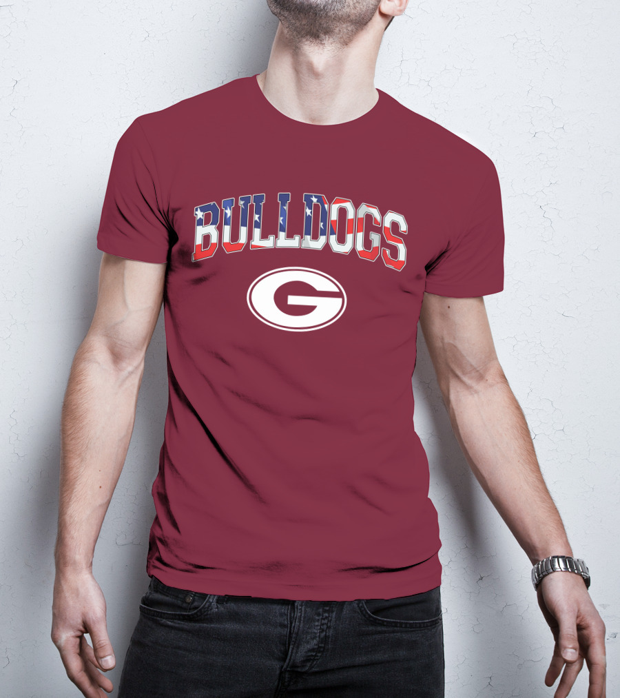 Georgia Bulldogs G Logo American Flag Bulldogs T-Shirt