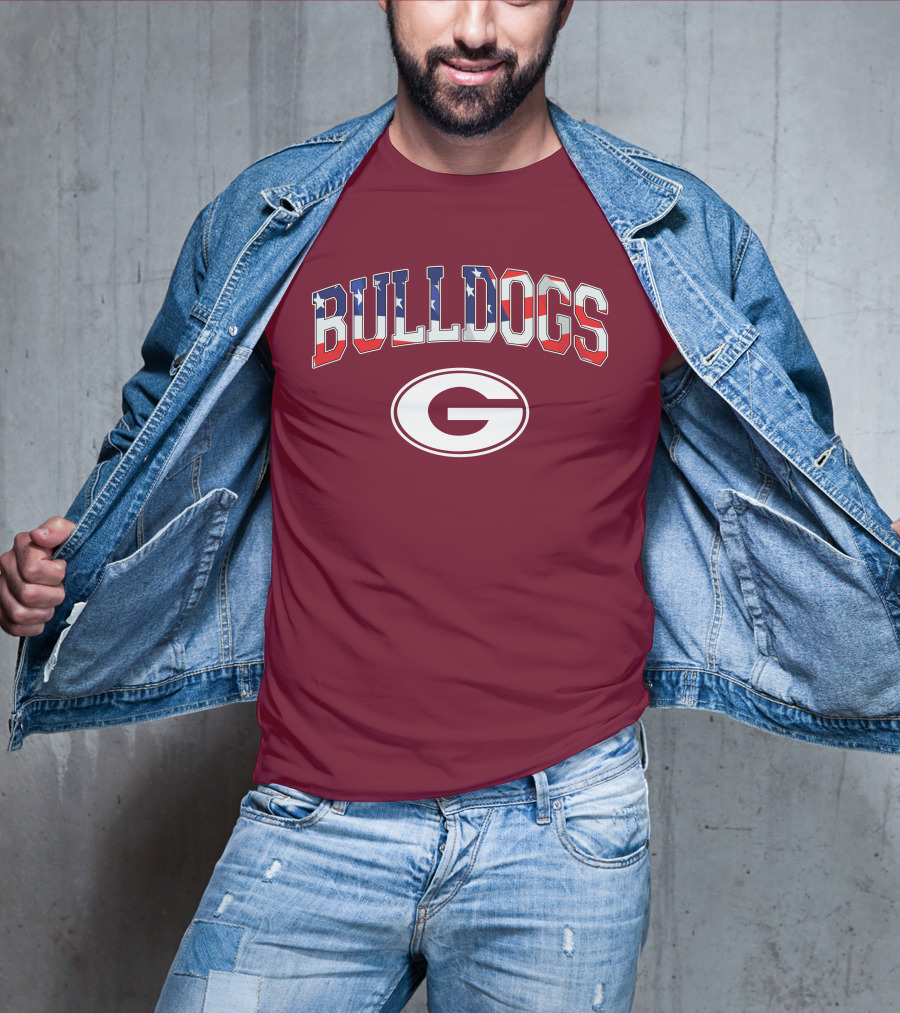 Georgia Bulldogs G Logo American Flag Bulldogs T-Shirt