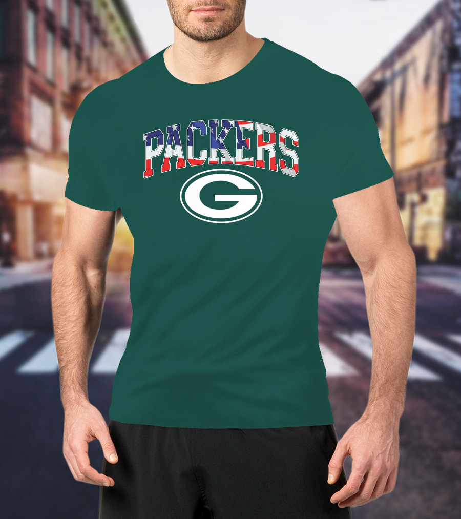 Packers G Logo American Flag T-Shirt
