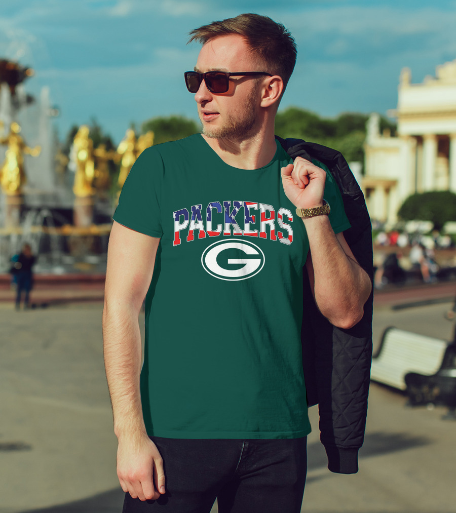 Packers G Logo American Flag T-Shirt