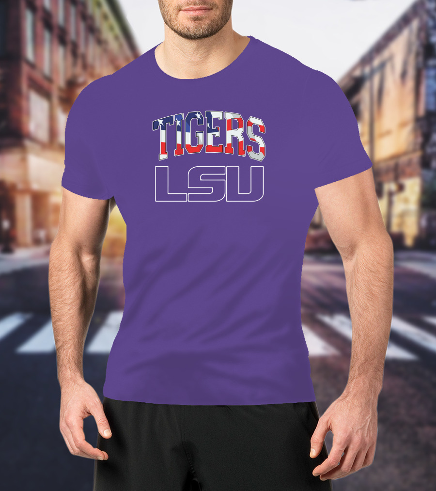 LSU Tigers American Flag T-Shirt