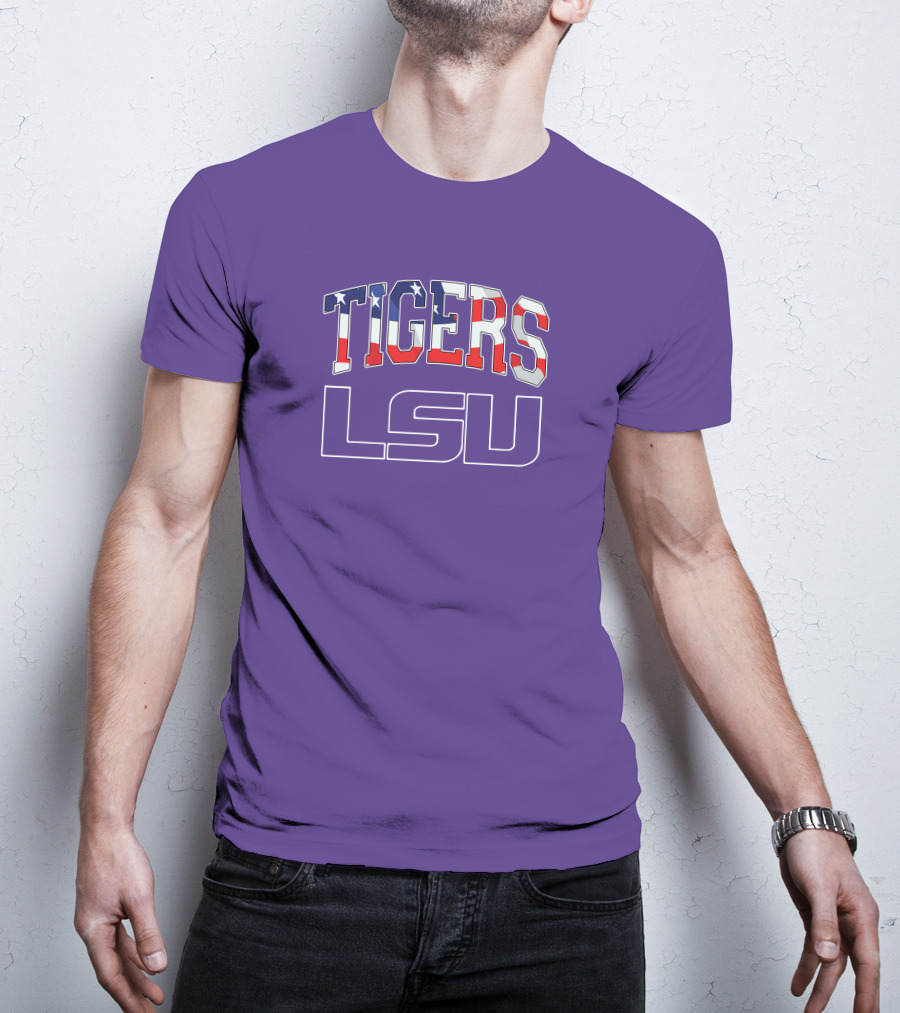 LSU Tigers American Flag T-Shirt
