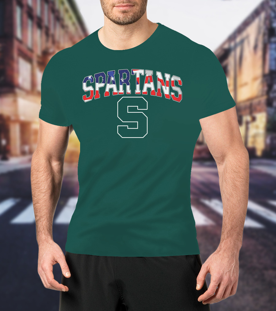 SPARTANS American Flag S T-Shirt