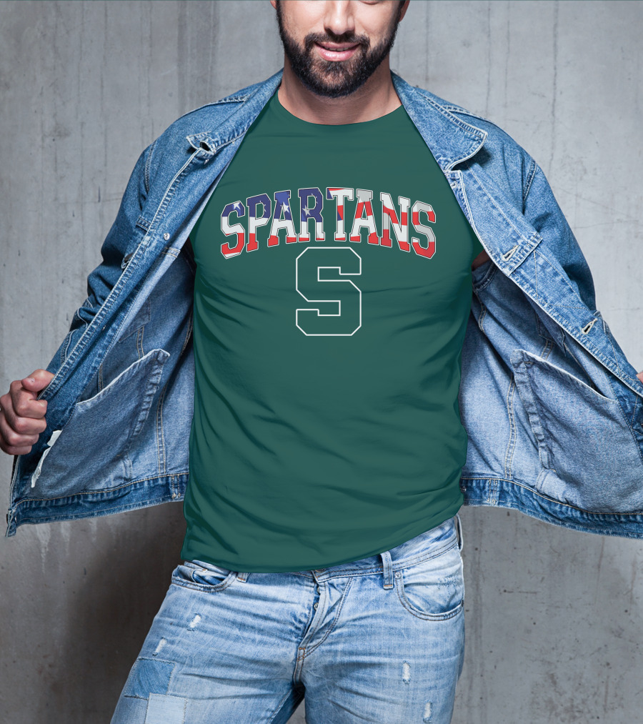 SPARTANS American Flag S T-Shirt