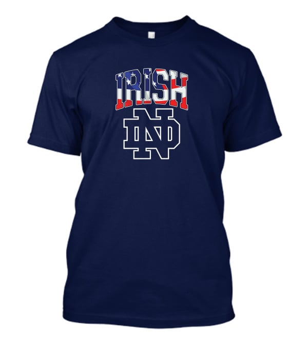 Irish ND American Flag Notre Dame Fighting Irish T-Shirt