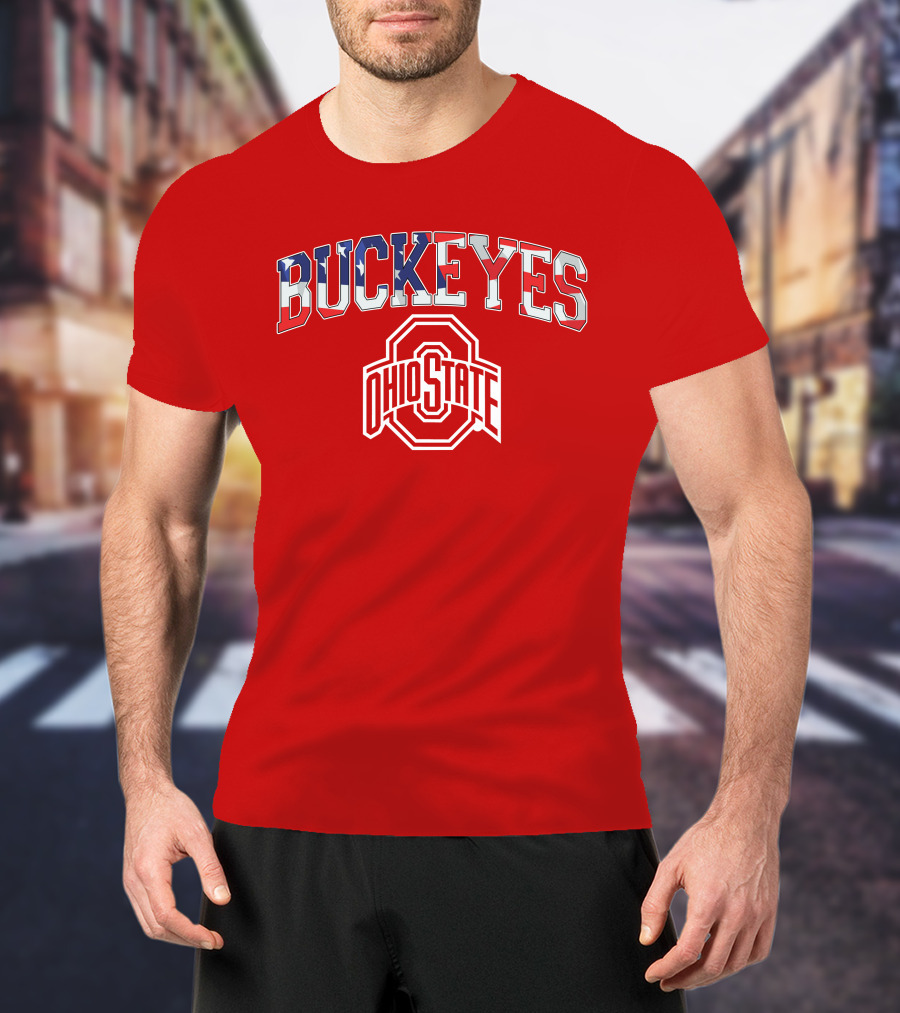 Ohio State Buckeyes American Flag Buckeyes Ohio State T-Shirt