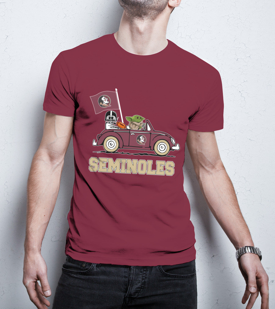 Seminoles Darth Vader Baby Yoda Driving Florida State Star Wars T-Shirt