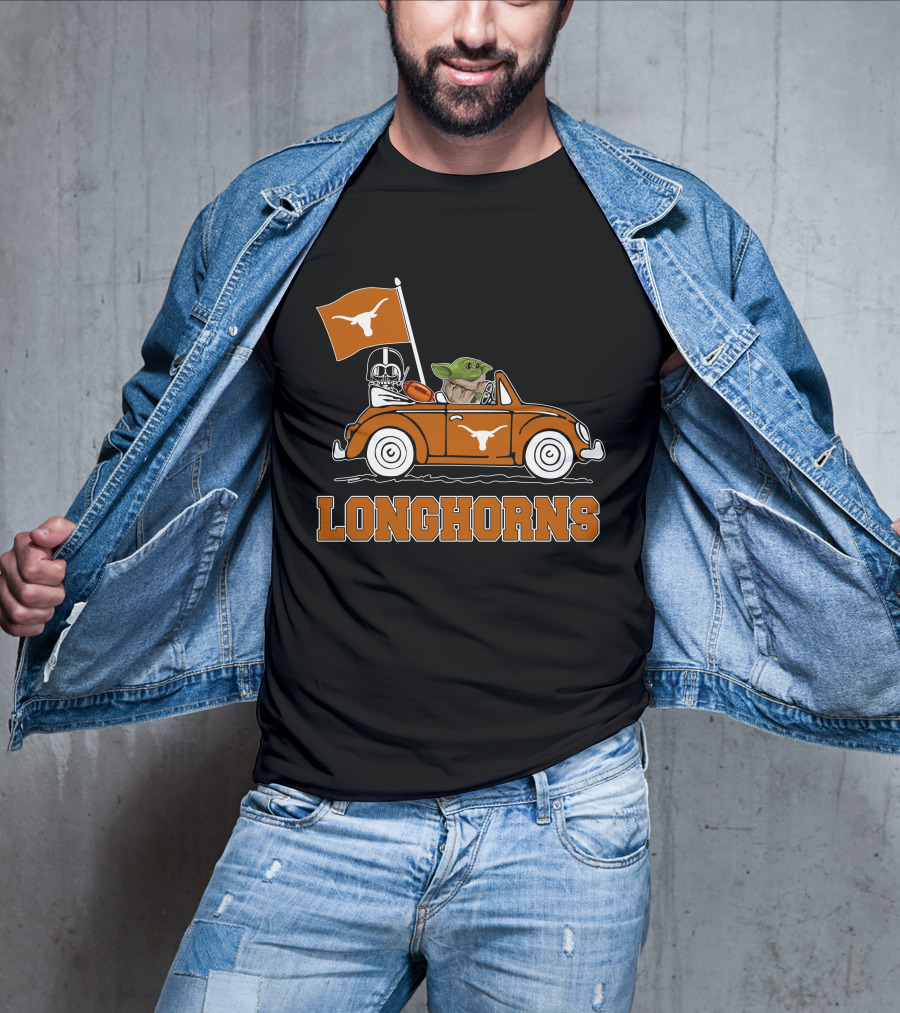 Longhorns Darth Vader Baby Yoda Driving T-Shirt