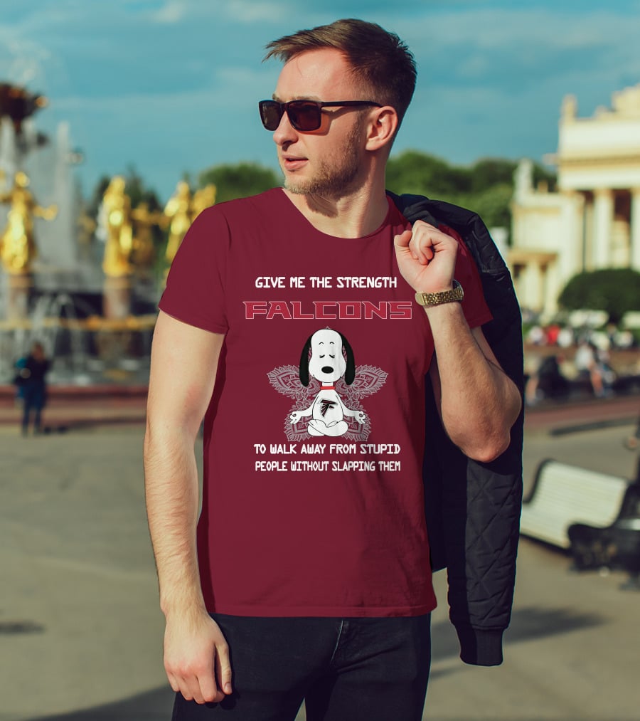 Give Me The Strength Falcons Snoopy To Walk Away From Stupid People Without Slapping Them T-Shirt
