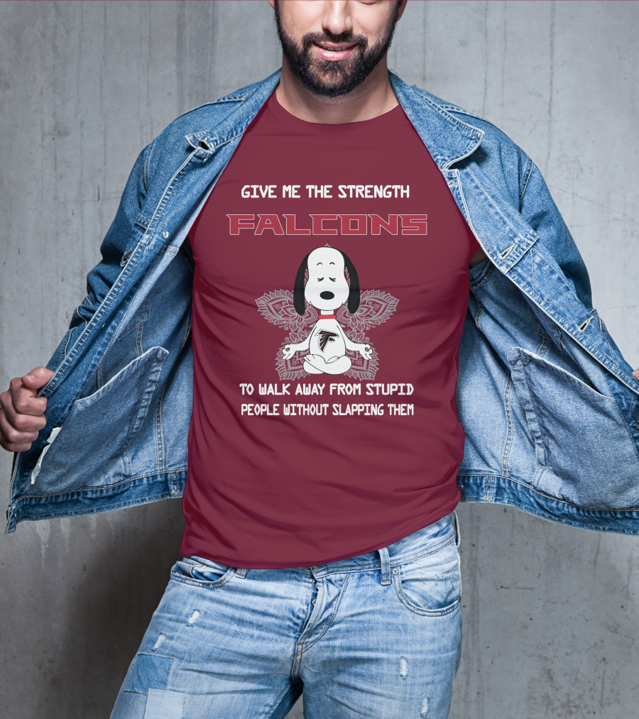 Give Me The Strength Falcons Snoopy To Walk Away From Stupid People Without Slapping Them T-Shirt