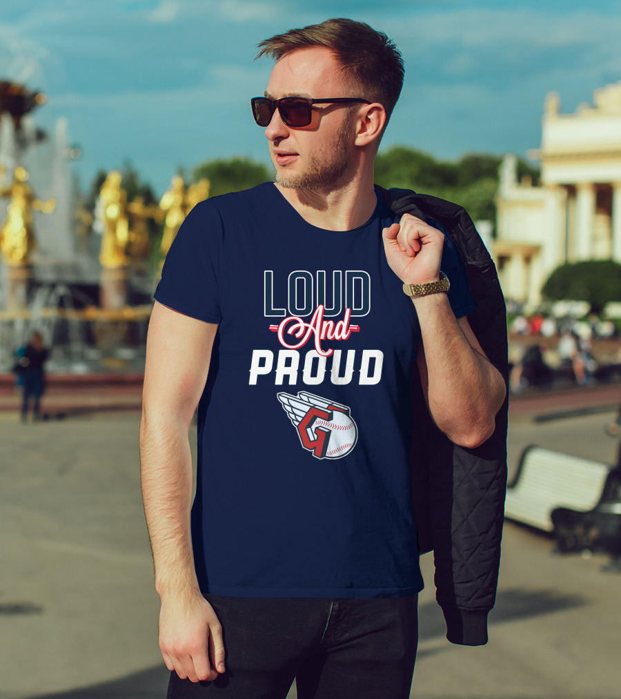 Loud And Proud Cleveland Guardians Winged Baseball T-Shirt