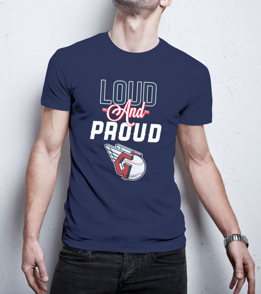Loud And Proud Cleveland Guardians Winged Baseball T-Shirt