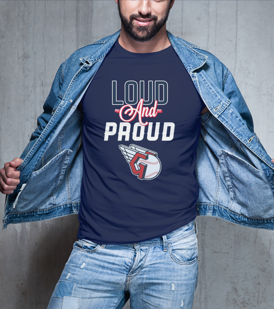 Loud And Proud Cleveland Guardians Winged Baseball T-Shirt