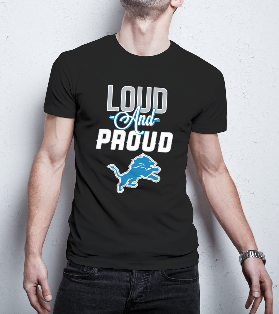 Detroit Lions Loud And Proud With Iconic Blue Lion T-Shirt