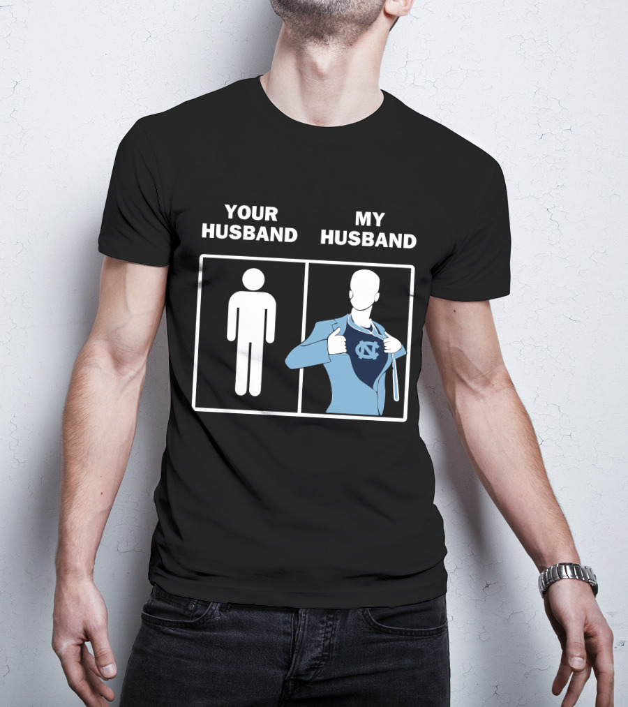North Carolina Tar Heels Your Husband My Husband UNC Logo Superman T-Shirt