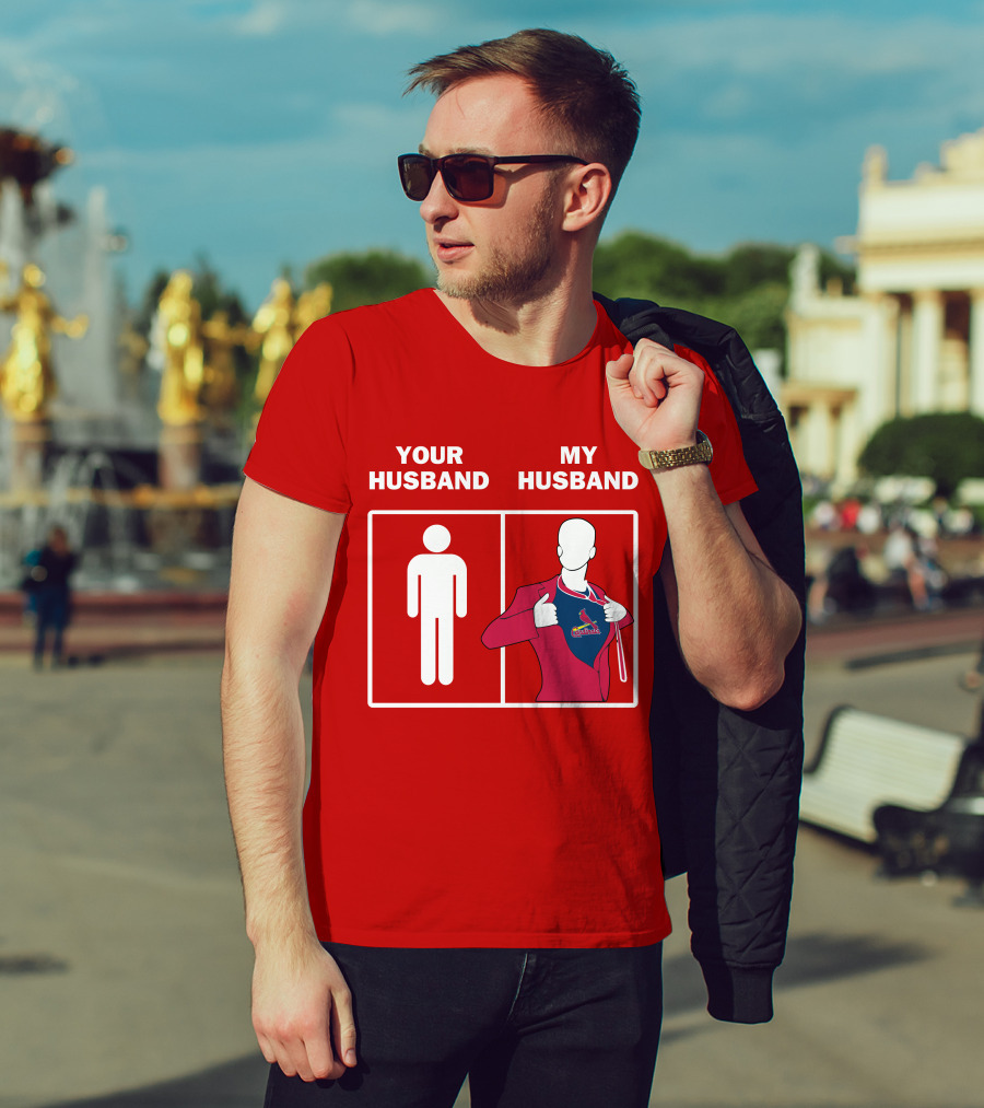 Your Husband My Husband St Louis Cardinals Fan Logo Superman T-Shirt