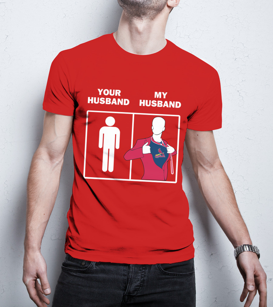 Your Husband My Husband St Louis Cardinals Fan Logo Superman T-Shirt
