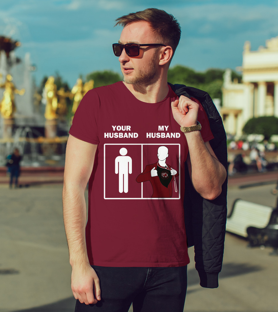 South Carolina Gamecocks Your Husband My Husband Sports Fan Comparison T-Shirt