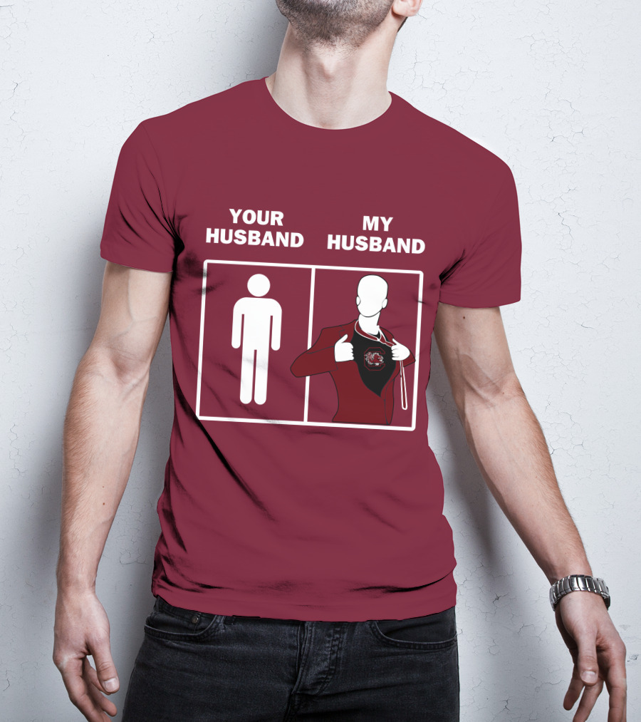 South Carolina Gamecocks Your Husband My Husband Sports Fan Comparison T-Shirt