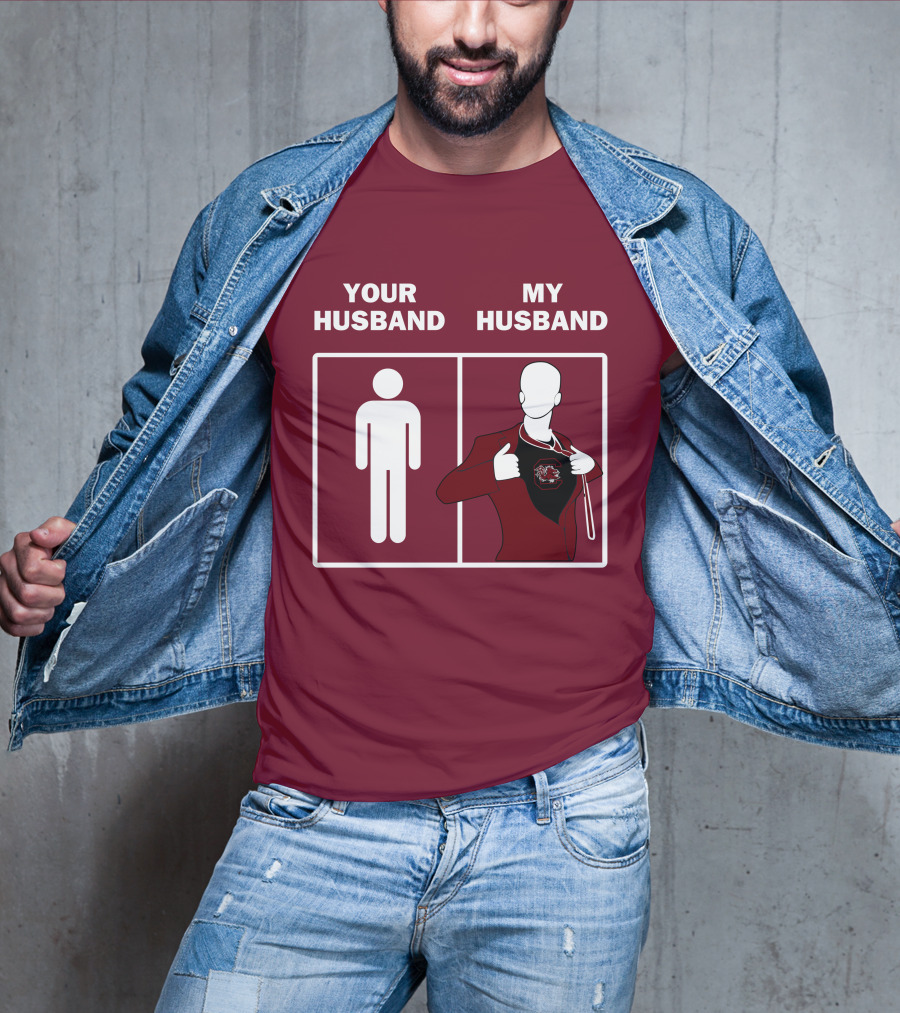 South Carolina Gamecocks Your Husband My Husband Sports Fan Comparison T-Shirt