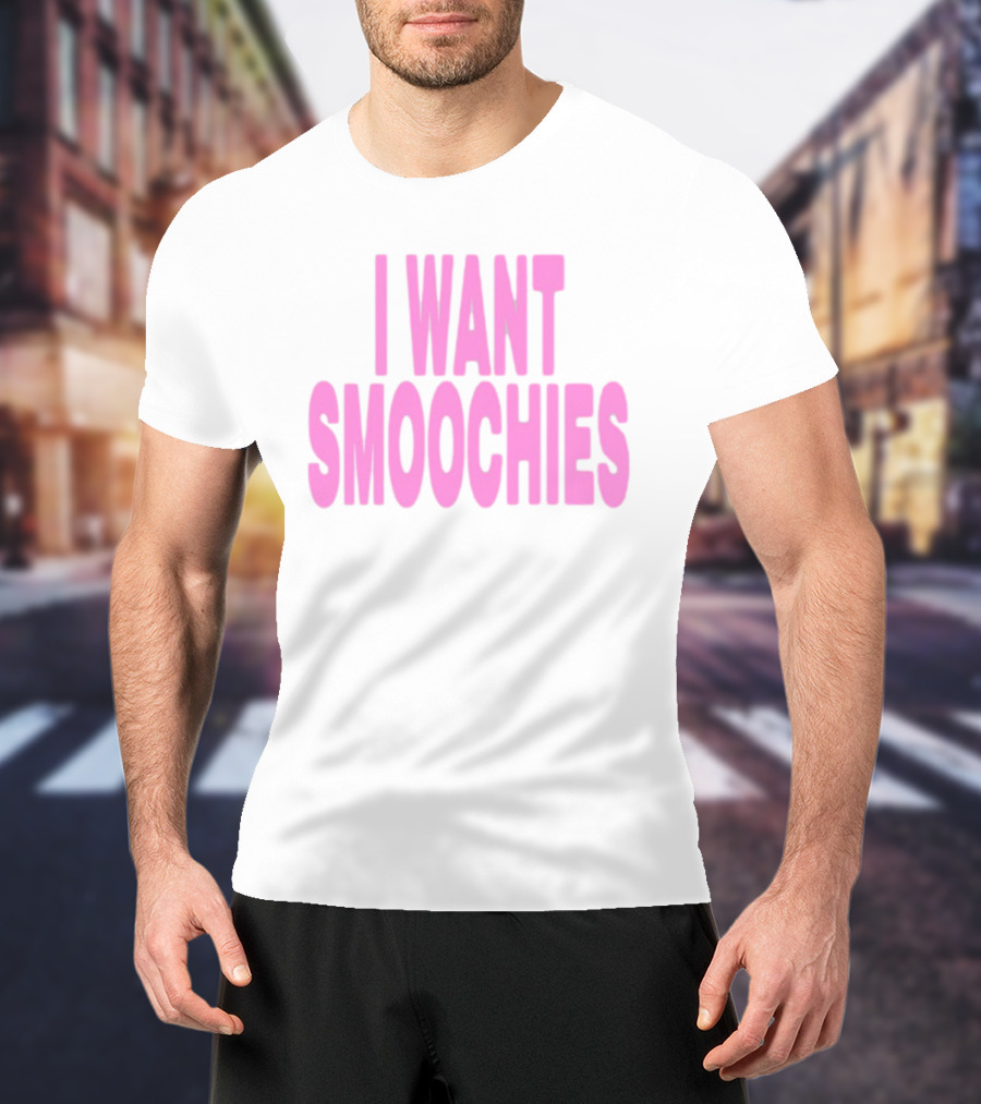 Ashnikko I Want Smoochies Pink Text Bold Style T-Shirt