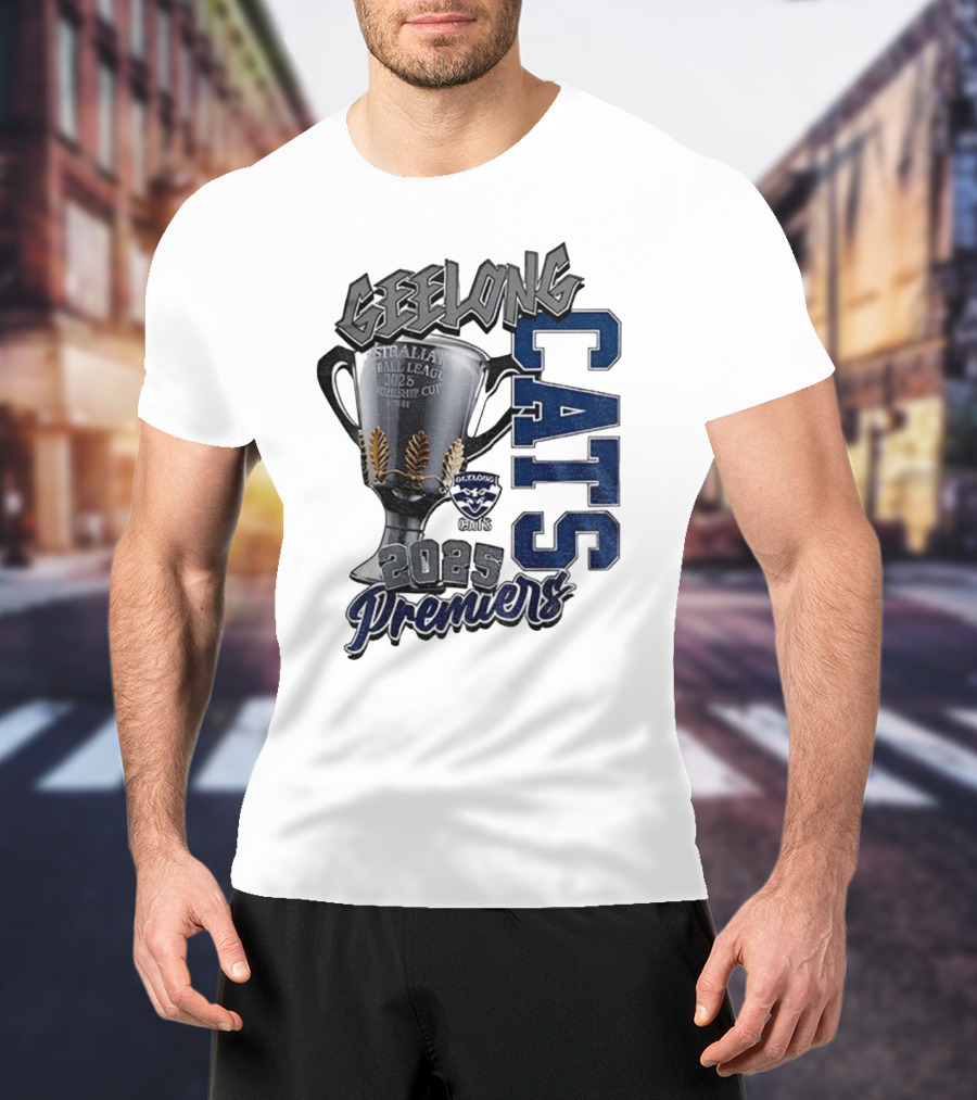 Geelong Cats AFL Premiers 2025 Champions Cup Football T-Shirt
