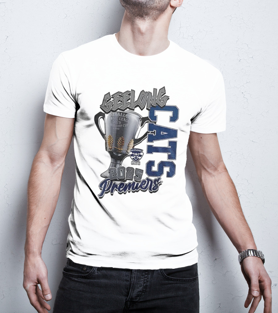 Geelong Cats AFL Premiers 2025 Champions Cup Football T-Shirt